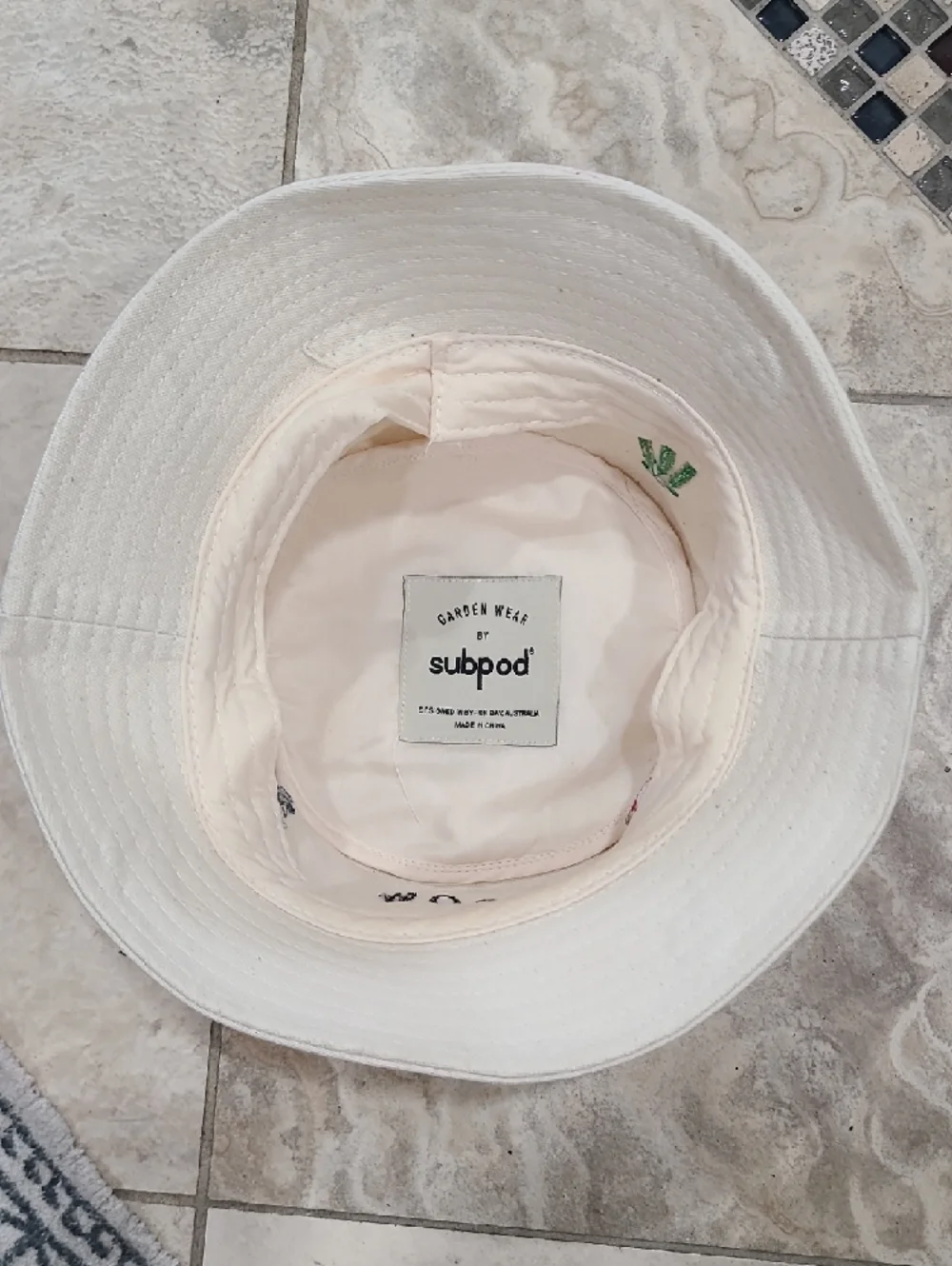 GROW Your Own Cream Embroidered Bucket Hat